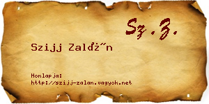 Szijj Zalán névjegykártya